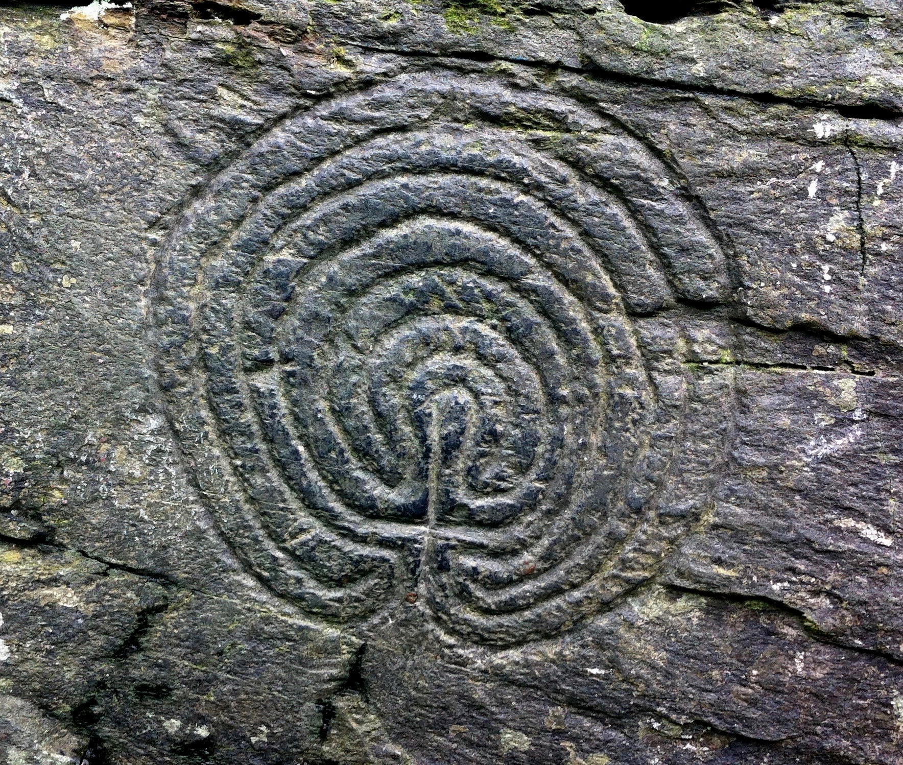 Picture of labyrinth on stone